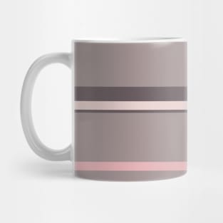 A gentle jam of Dirty Purple, Grey, Pale Pink and Pale Chestnut stripes. Mug